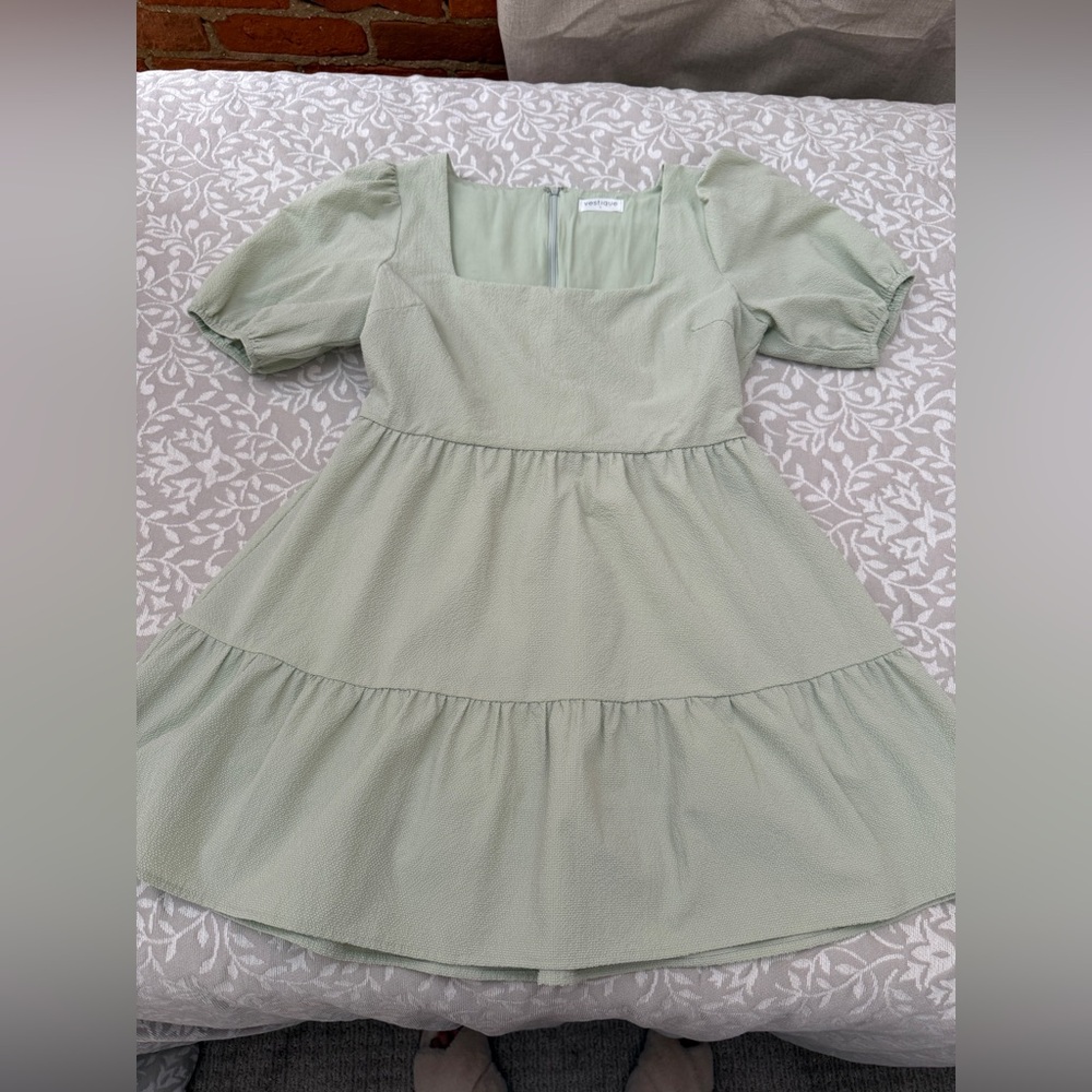 mint green baby doll dress